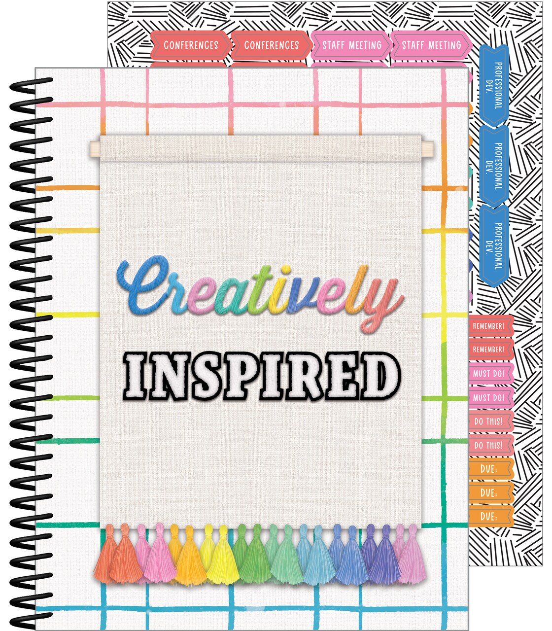 Carson Dellosa Creatively Inspired Planner 2025-2026, Undated 8" x 11" Lesson Plan Book With Stickers, Class Schedule, Weekly Calendar, Homeschool and Classroom Must Haves, Boho School Supplies